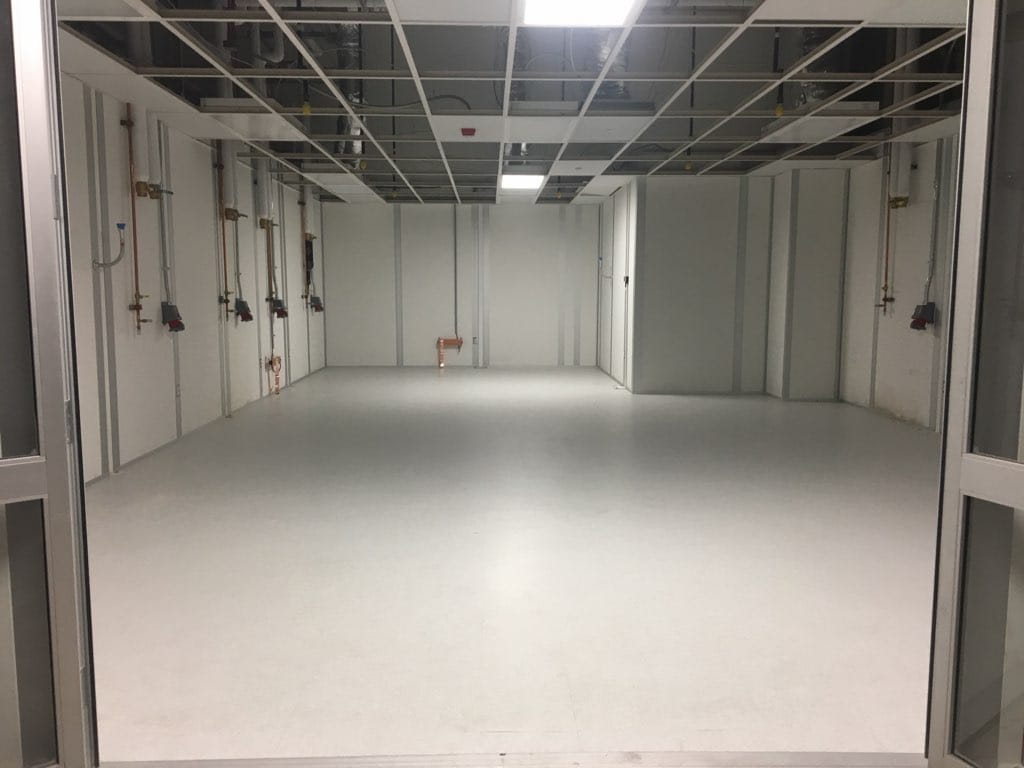 Tenant space, floor sealed