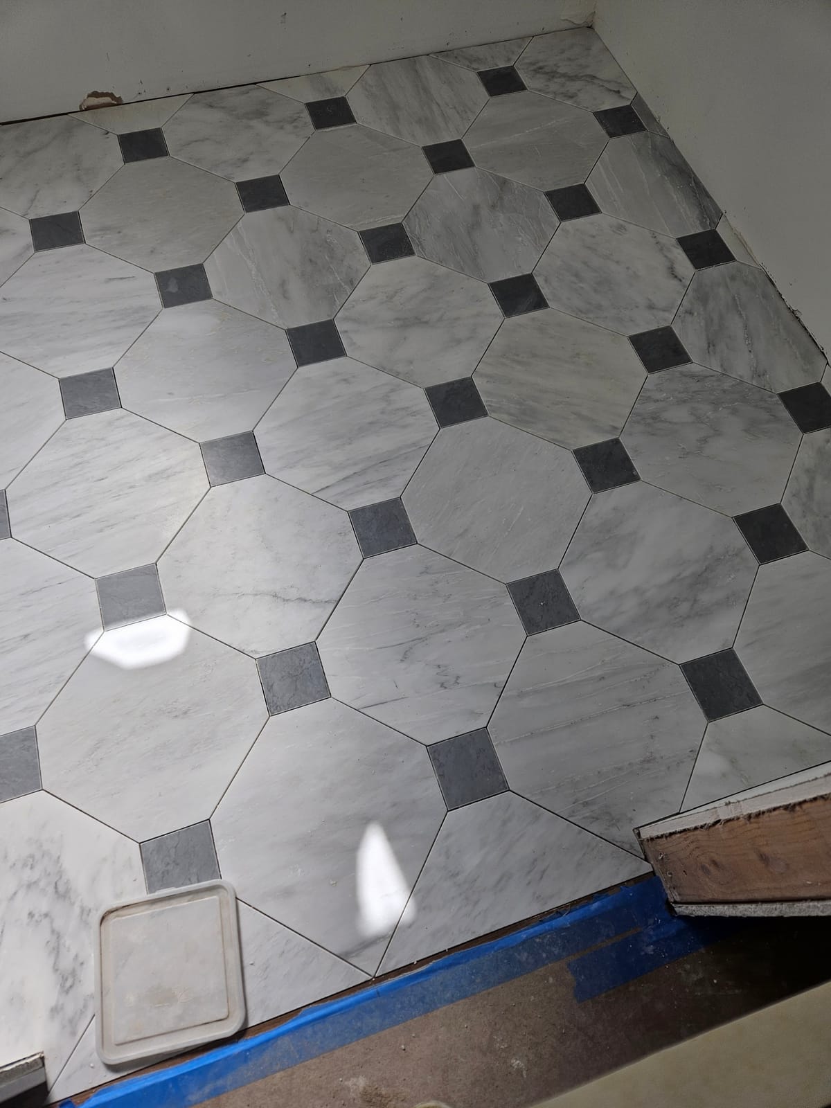 Octagon-and-dot marble floor